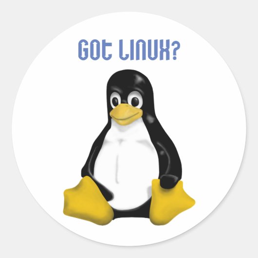 Sticker Rond Produits et conceptions Linux ! (Devant)