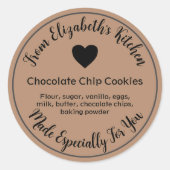 Sticker Rond Produits faits maison Ingrédients Papier Kraft Bro (Devant)