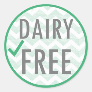 Sticker Rond Produits laitiers Aliments Allergie Baking Green C