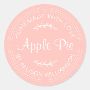 Sticker Rond Produits Rustiques Maison Cuisiniers Pomme Pie Pas