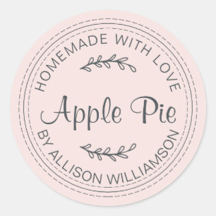Sticker Rond Produits Rustiques Maison Cuisiniers Pomme Pie Pas
