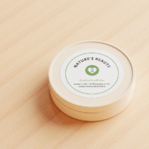 Sticker Rond Produits verts et noirs minimaux inspirés de la na