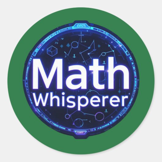 Sticker Rond Prof de maths chuchoteur de maths (Devant)