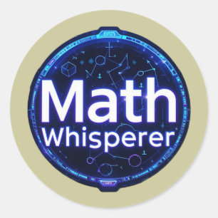 Sticker Rond Prof de maths chuchoteur de maths