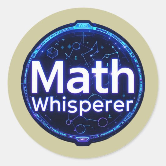 Sticker Rond Prof de maths chuchoteur de maths (Devant)