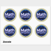 Sticker Rond Prof de maths chuchoteur de maths (Feuille)