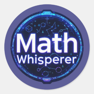 Sticker Rond Prof de maths chuchoteur de maths