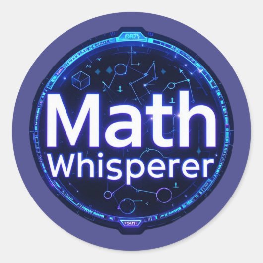 Sticker Rond Prof de maths chuchoteur de maths (Devant)