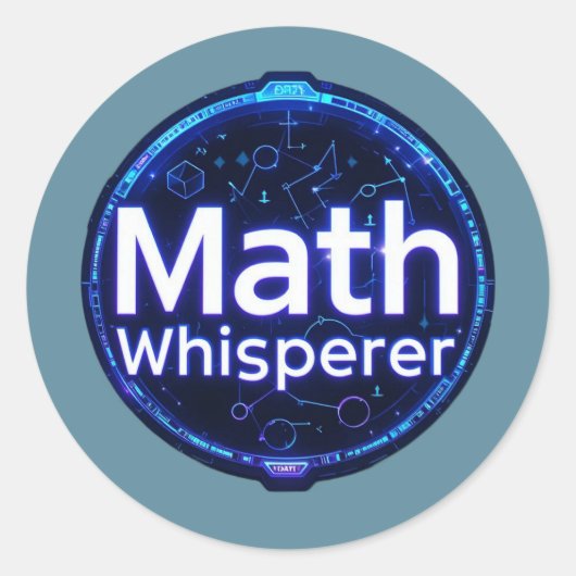 Sticker Rond Prof de maths chuchoteur de maths (Devant)