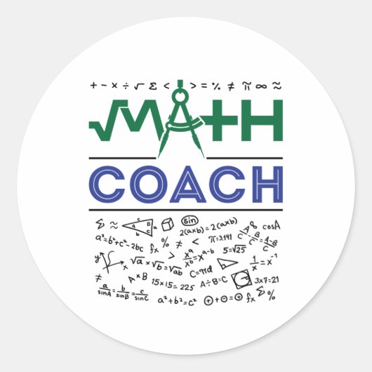 Sticker Rond Prof de maths Coach Tuteur Professeur de mathémati (Devant)