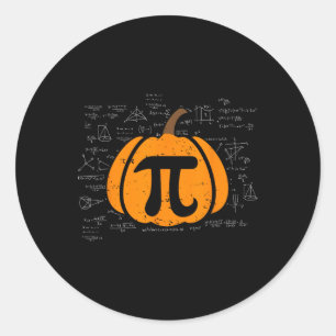 Sticker Rond Prof de maths drôle de tarte à la citrouille Hallo