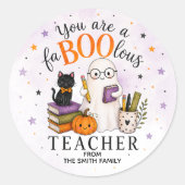 Sticker Rond Prof Halloween FABULEUX (Devant)