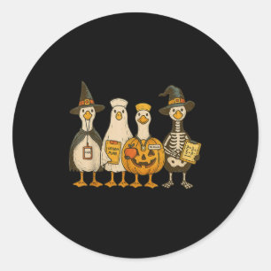 Sticker Rond Prof hilarant Dinde Enseignant Halloween Trick Or
