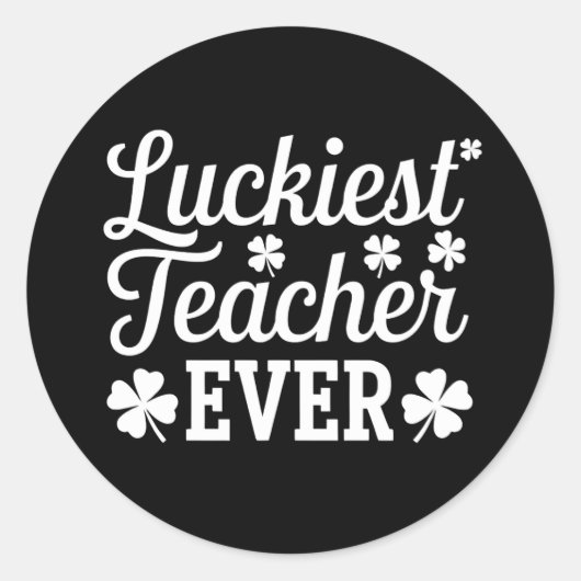 Sticker Rond Prof le plus chanceux enseignant la Saint-Patrick (Devant)
