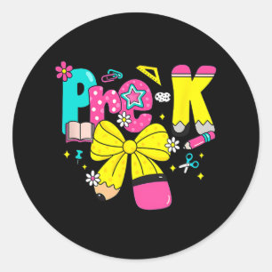 Sticker Rond Prof Pré-maternelle Crayon Arc Préparé Professeur