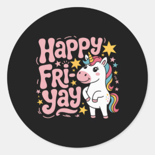 Sticker Rond Prof super vendredi yay vendredi fin de semaine he