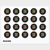 Sticker Rond Prof vacances enseigner pensée dit plage enseignan (Feuille)