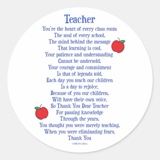 Sticker Rond Professeur (Devant)