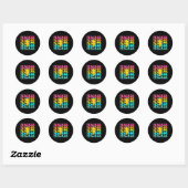 Sticker Rond Professeur à carreaux Éclair Boulon Retour à l'éco (Feuille)