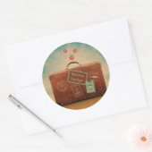 Sticker Rond Professeur à la retraite, plus de temps pour voyag (Enveloppe)