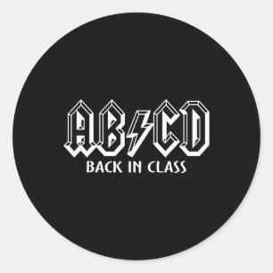 Sticker Rond Professeur Amusant ABCD Rocks Retour À L'École Dan