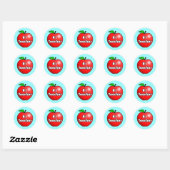 Sticker Rond Professeur Apple du numéro un (Feuille)