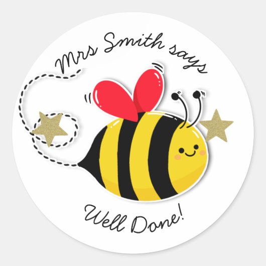 Sticker Rond Professeur bien fait ! (Devant)