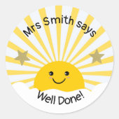 Sticker Rond Professeur bien fait ! (Devant)