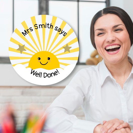 Sticker Rond Professeur bien fait !