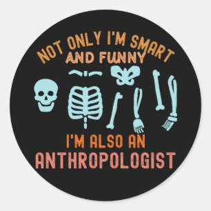 Sticker Rond Professeur d'anthropologie, étudiant en anthropolo