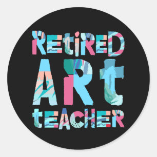 Sticker Rond Professeur d'art à la retraite