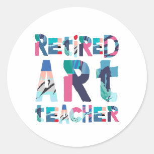 Sticker Rond Professeur d'art à la retraite Enseignement Cadeau
