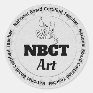 Sticker Rond Professeur d'art certifié NBCT par le Conseil nati