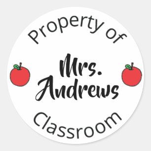 Sticker Rond Professeur d'art, propriété de classe d'art