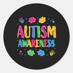 Sticker Rond Professeur d'autisme Enfants Couleur en dehors de