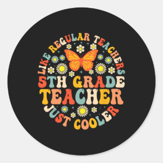 Sticker Rond Professeur de 5e année comme un professeur normal