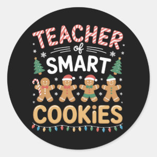 Sticker Rond Professeur de Cookies Intelligents Christmas Ginge