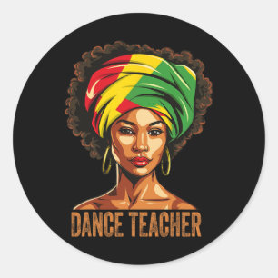 Sticker Rond Professeur de danse Afro Afrique-Amérique Histoire