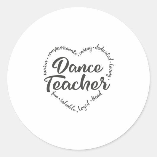 Sticker Rond Professeur de danse, danse, professeur de ballet (Devant)