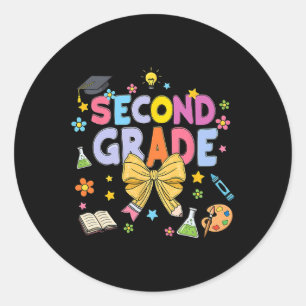 Sticker Rond Professeur de deuxième année Enfants Coquette Cray