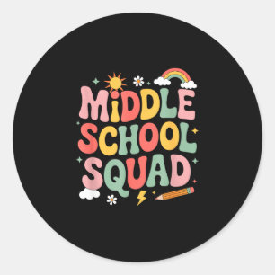 Sticker Rond Professeur de groupe de collège enseignant aux enf