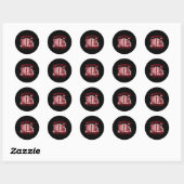 Sticker Rond Professeur de lecture Valentine's Day Tous Réservé (Feuille)