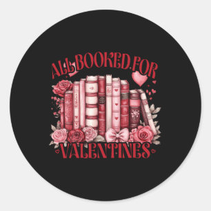 Sticker Rond Professeur de lecture Valentine's Day Tous Réservé