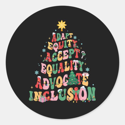 Sticker Rond Professeur de l'enseignement spécial de Noël Funny (Devant)