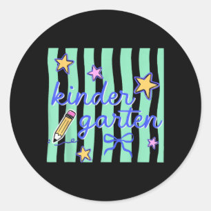 Sticker Rond Professeur de maternelle Préparé Ed Retour à l'éco