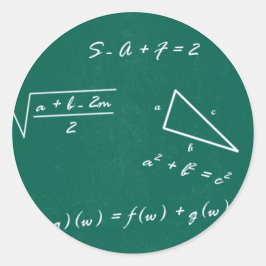 Sticker Rond professeur de mathématiques algebra geek (Devant)