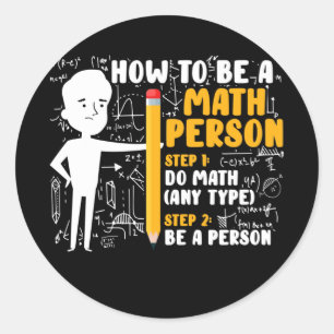 Sticker Rond Professeur De Mathématiques Drôle Masse Maths Comm