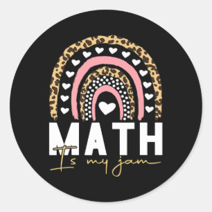 Sticker Rond Professeur de mathématiques - Math is My Jam Retou