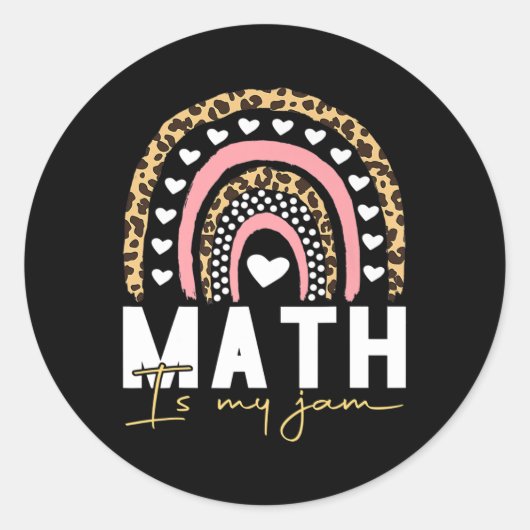 Sticker Rond Professeur de mathématiques - Math is My Jam Retou (Devant)