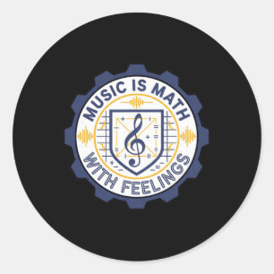 Sticker Rond Professeur de mathématiques musicales avec des sen